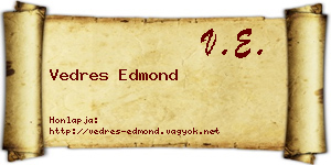 Vedres Edmond névjegykártya